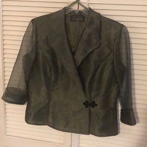 Evening wear Blouse Moss Green Organza